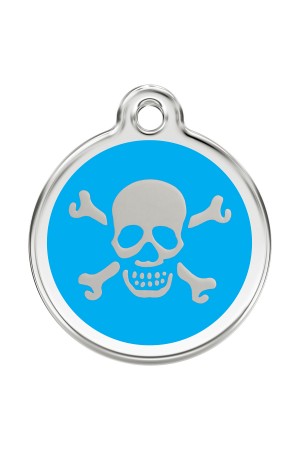  CNATTAGS Personalized Stainless Steel with Enamel Pet ID Tags Designers Round Skull Main