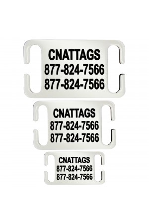 CNATTAGS - Stainless Steel Slide-On Pet ID Tags Dog Tags Personalized Front and Back Engraving