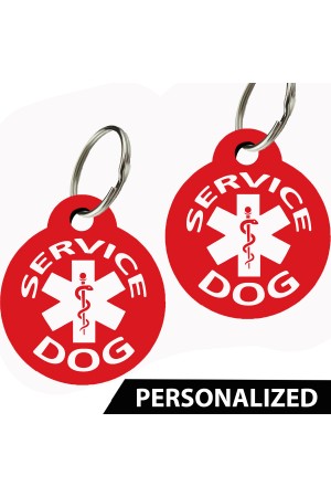Service Dog Pet Tags Personalized (Round) (Set of 2)